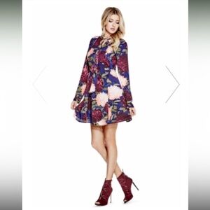 NWT Guess Madalyn Floral Long Sleeve Dress Medium